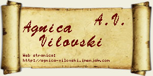 Agnica Vilovski vizit kartica